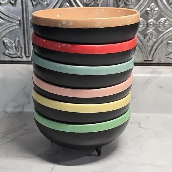 MCM Therm-O-Bowl Reinecke Design Set of 6 Sputnik Multicolor Atomic Bowls 5.5" - Picture 1 of 15